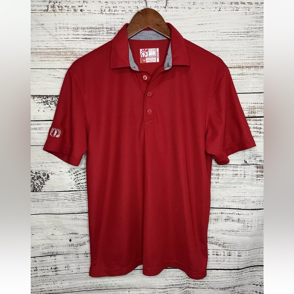 Chick-Fil-A Crew Member Polo Shirt Size M Red Short Sleeve Employee Uniform